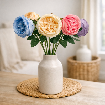 thumb_Peach David Austin Rose Stem 50cm Artificial – Single Stem