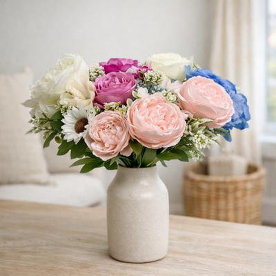 thumb_50cm - Soft Pink 11 Head Peony and Mixed Flower Bush Artifical
