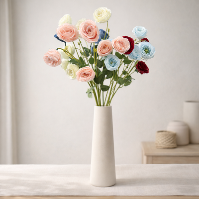 thumb_Multi Head Pink Rose Spray Stem 82cm - Artificial