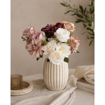 thumb_Artificial Dusty Pink Rose & Dahlia Bush 45cm