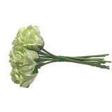 thumb_Silk Rose Bouquet - 26cm - W/ 7 Flowers & 3 Buds - Green