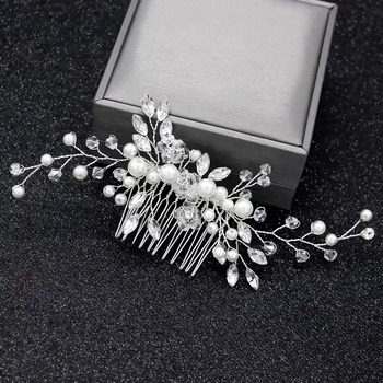 thumb_Hair Slide - Silver Pearl & Rhinestone Vine