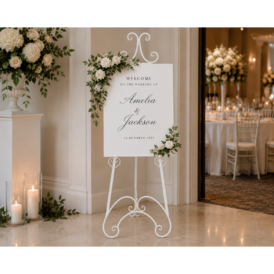 thumb_White Metal Sign Display Easel 159cm