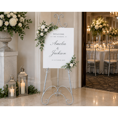 thumb_Silver Metal Sign Display Easel 159cm