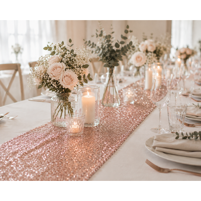 thumb_Rose Gold Sequin Table Runner 270cm