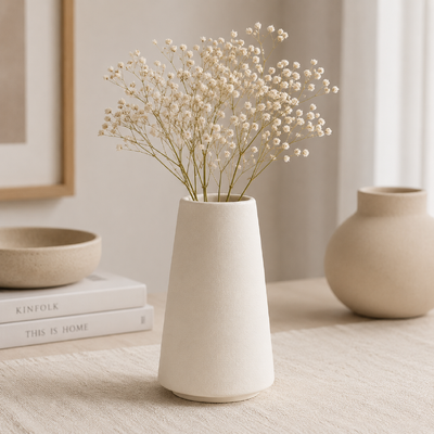 thumb_White Textured Ceramic Vase 15cm