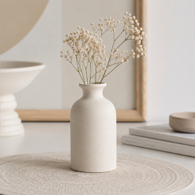 thumb_White Textured Ceramic Vase 14.3cm