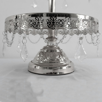 thumb_3 Tier Silver Cake Stand - With Acrylic Crystals