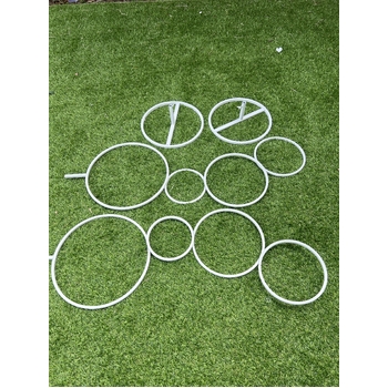 thumb_1.2m Set of 2 - Quality Rings of Love Flower Stands White - Arch