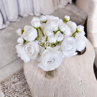 thumb_Mini Ranunculus – White – 6 Stem Artificial Flower Bunch