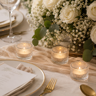 thumb_Clear Mini Ribbed Glass Tealight Candle Holder