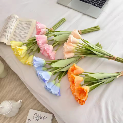thumb_38cm Artificial Double Tulip Bunch – 7 Heads – Blue
