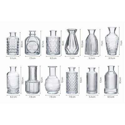 thumb_Clear Glass Bud Vase Set – 12pcs (3 Sizes)