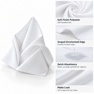 thumb_Cloth Napkin - Soft Finish Polyester - White