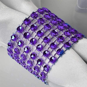 thumb_10pk Napkin Rings - Purple Mesh Design