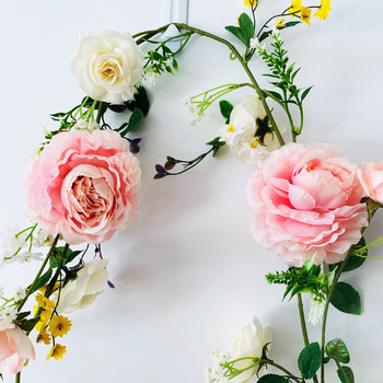 thumb_1.85m Mixed Pink Wild Flower Style Rose Garland