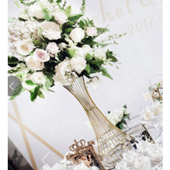 thumb_Hour Glass Shape Flower/Centrepiece Stand - Gold