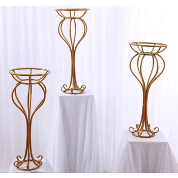 thumb_60cm Scrolled Style Flower Stand Centrepiece - Gold 