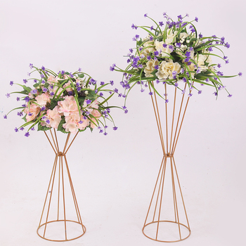 thumb_50cm Geometric Flower Stand Centrepiece - Gold