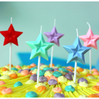 thumb_1 x  Red Star Birthday Cake Candles 