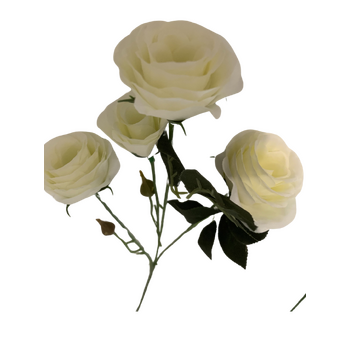 thumb_White - 63cm 4 Head Mini Rose Head Branch