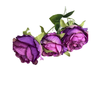 thumb_65cm - 3 Head Rose Flower Stem - Violet