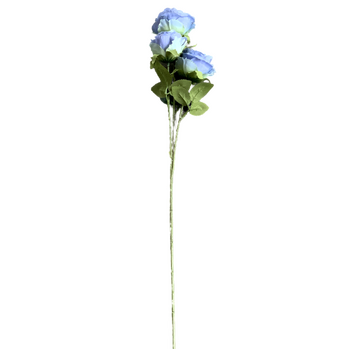 thumb_65cm - 3 Head Rose Flower Stem - Dusty Blue