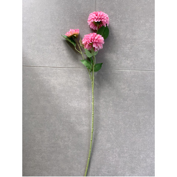 thumb_75cm - 3 Head Dahlia Flower Stem - Deep Pink