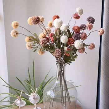 thumb_52cm - Burnt Orange Mini Artificial Chrysanthemum Pom Stem