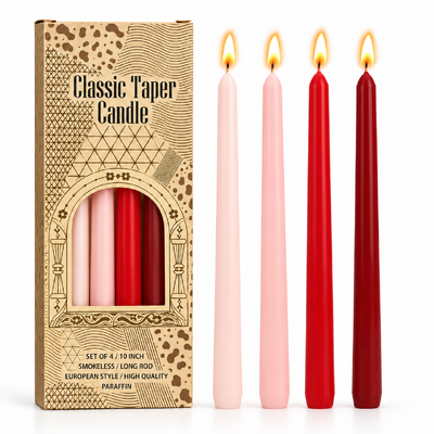 thumb_4pcs - 25cm Pink/Red Theme (Taper) Dinner Candle Romantic Candlestick