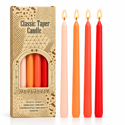 thumb_4pcs - 25cm Orange Theme (Taper) Dinner Candle Romantic Candlestick