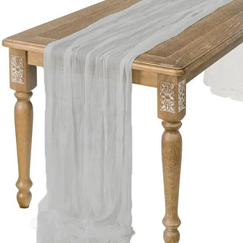 thumb_Extra Long 4m White Cheesecloth Table Runner 90x400cm
