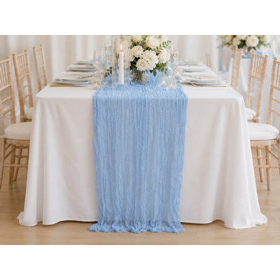thumb_Extra Long 4m BlueCheesecloth Table Runner 90x400cm
