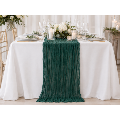 thumb_Extra Long 4m Hunter Cheesecloth Table Runner 90x400cm