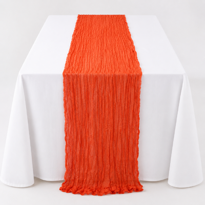 thumb_Extra Long 4m Orange Cheesecloth Table Runner 90x400cm