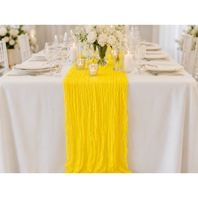thumb_Extra Long 4m Yellow Cheesecloth Table Runner 90x400cm