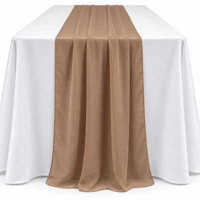 thumb_70cmx4m Latte Brown Chiffon Table Runner