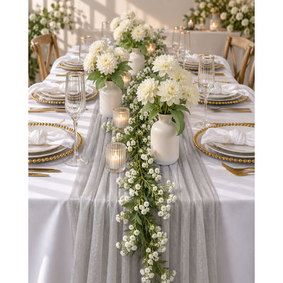 thumb_70cm x 3m Shimmer Chiffon Table Runner – Silver