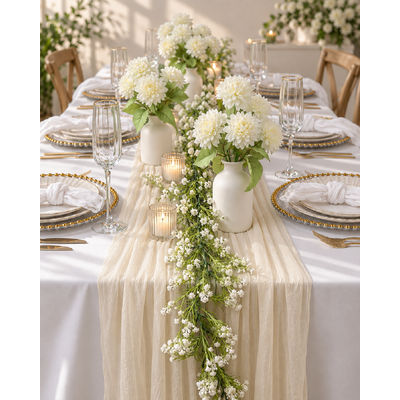 thumb_70cm x 3m Shimmer Chiffon Table Runner – Ivory