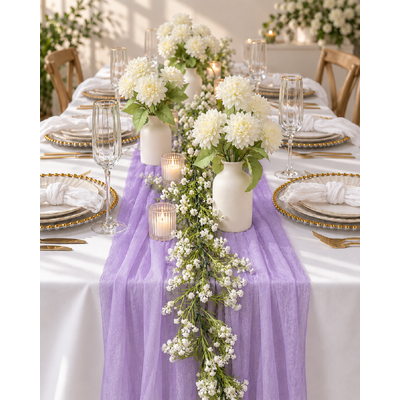 thumb_70cm x 3m Shimmer Chiffon Table Runner – Light Purple