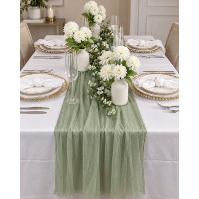 thumb_70cm x 3m Shimmer Chiffon Table Runner – Sage