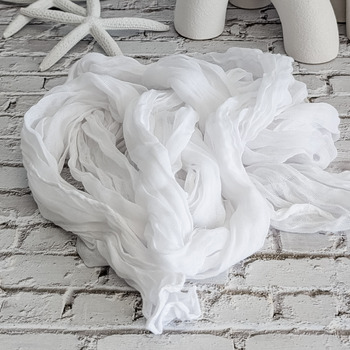thumb_10pcs Cheesecloth Linen Chair Sash - White