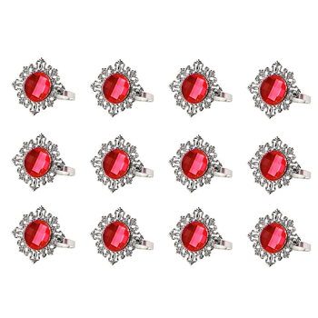 thumb_12pk Red Napkin Rings - Diamond Ring Style