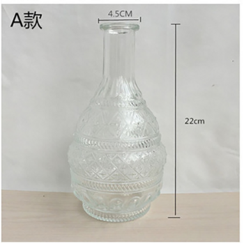 thumb_Clear Glass Decorative Belly Style Vase - 22cm