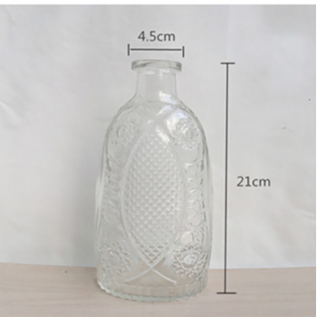 thumb_Clear Glass Decorative Bottle Style Vase - 22cm