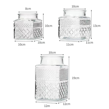 thumb_Clear Vintage Square Style Vase - 10x10cm
