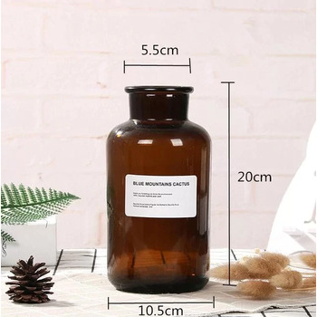 thumb_1000ml Wide Neck Apothecary Jar/Bottle - Amber with Sticker