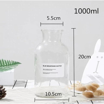 thumb_1000ml Wide Neck Apothecary Jar/Bottle - Clear with Sticker