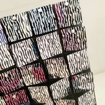 thumb_Black/Silver Tiger Print Sequin Hollographic Shimmer Panel Backdrop Wall