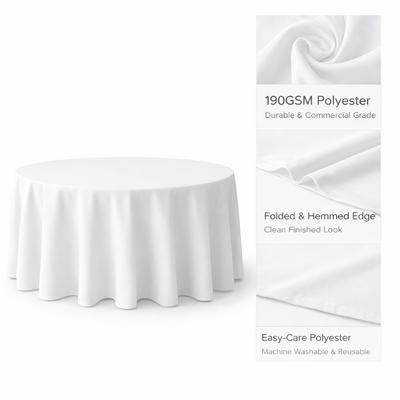 thumb_Round Tablecloth 305cm White Polyester